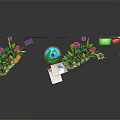 Modern Home Electronic Appliances Setup Featuring Speakers Flower Arrangements And Decor