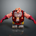 One Eyed Bearded Game Movie Character With Red Vest Yellow Pants And Metal Boots