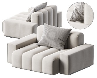 Modern Minotti Single Sofa 3d model