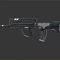Modern Tactical Assault Rifle With Sleek Metal Finish And Ergonomic Grip Design