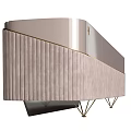 Modern Elegant TV Stand Design With Marble Top Metal Frame And Upholstered Panels