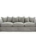 Stylish Light Grey Velvet Multi Seater Sofa With Exquisite Tassel Details And Cozy Throw Pillows