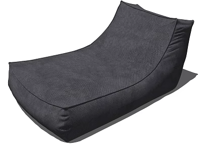 Modern Black Bean Bag Chair with Comfortable Fabric for Living Room Relaxation 3d model