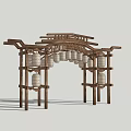 New Chinese style ancient building archway national tide entrance net red entrance meichen archway gate tower scenic spot gate national wind entrance 3d model