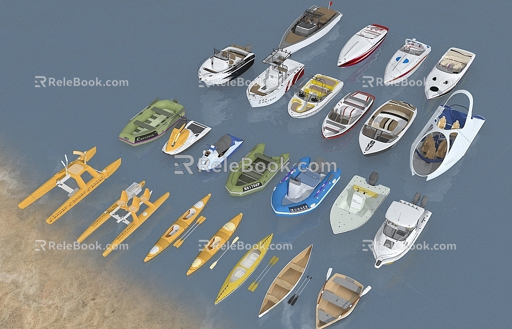 Yacht Speedboat Kayak Motorboat Inflatable Boat Rubber Boat Kayak Fishing Boat Sightseeing Boat Paddle Boat Pedal Boat Floating Boat Lifeboat Rescue Boat 3d model