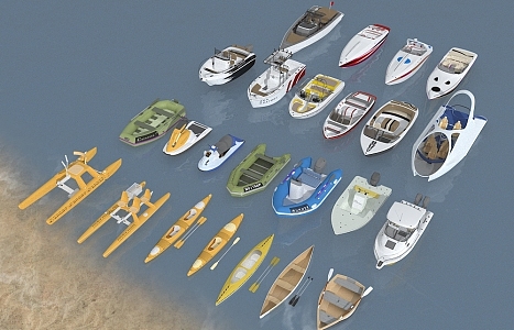 Yacht Speedboat Kayak Motorboat Inflatable Boat Rubber Boat Kayak Fishing Boat Sightseeing Boat Paddle Boat Pedal Boat Floating Boat Lifeboat Rescue Boat 3d model