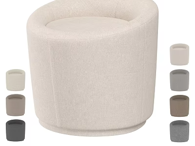 Round Fabric Sofa Stool With Multiple Color Options For Living Room 3d model
