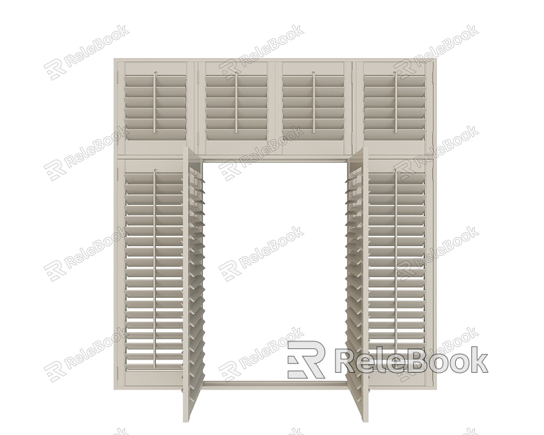 Solid Wood Shutters White Window Paint Light Luxury model