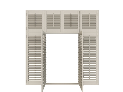 Solid Wood Shutters White Window Paint Light Luxury model