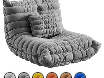 Comfortable Plush Lazy Sofa With Multiple Color Options And Soft Fluffy Cushions 3d model