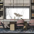 Modern Dining Table and Chair Combination 3d model
