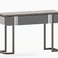 Modern Console Table With Gray Cabinet Metal Legs And Storage Drawers Design