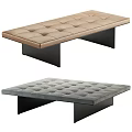 Modern Tufted Sofa Bench With Soft Upholstery And Metal Legs Design