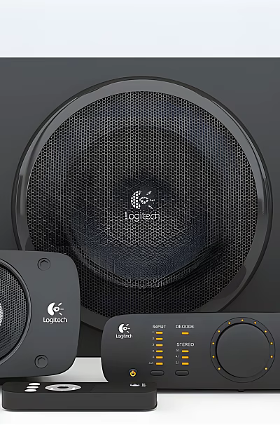 High Quality Home Theater Audio Speaker System With Subwoofer Satellite Speakers And Control Unit 3d model