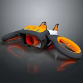 Orange And Black Modern Mechanical Robotic Device With Red Circular Part And Arm Like Design