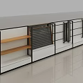 Modern Retail Store Display Shelves With Wood And Metal Frame For Product Showcase
