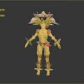 Game and Movie Character With Elaborate Floral Headdress Vibrant Yellow Red Outfit Mythical Design