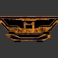Automotive Metallic Component With Orange Rust Finish And Reflective Geometric Design
