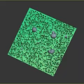 Lush Green Grass Square Patch With Small Stones On Dark Background 3d model