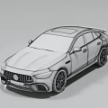 Gray Luxury Sports Sedan With Sleek Profile Large Alloy Wheels And Rear Spoiler