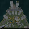 Aerial Planning for Waterfront High Rise Towers With Green Areas and Central Landscaped Plaza