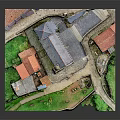 Detailed Miniature Village Model With Red Roof Houses Church Green Grass And Stone Paths