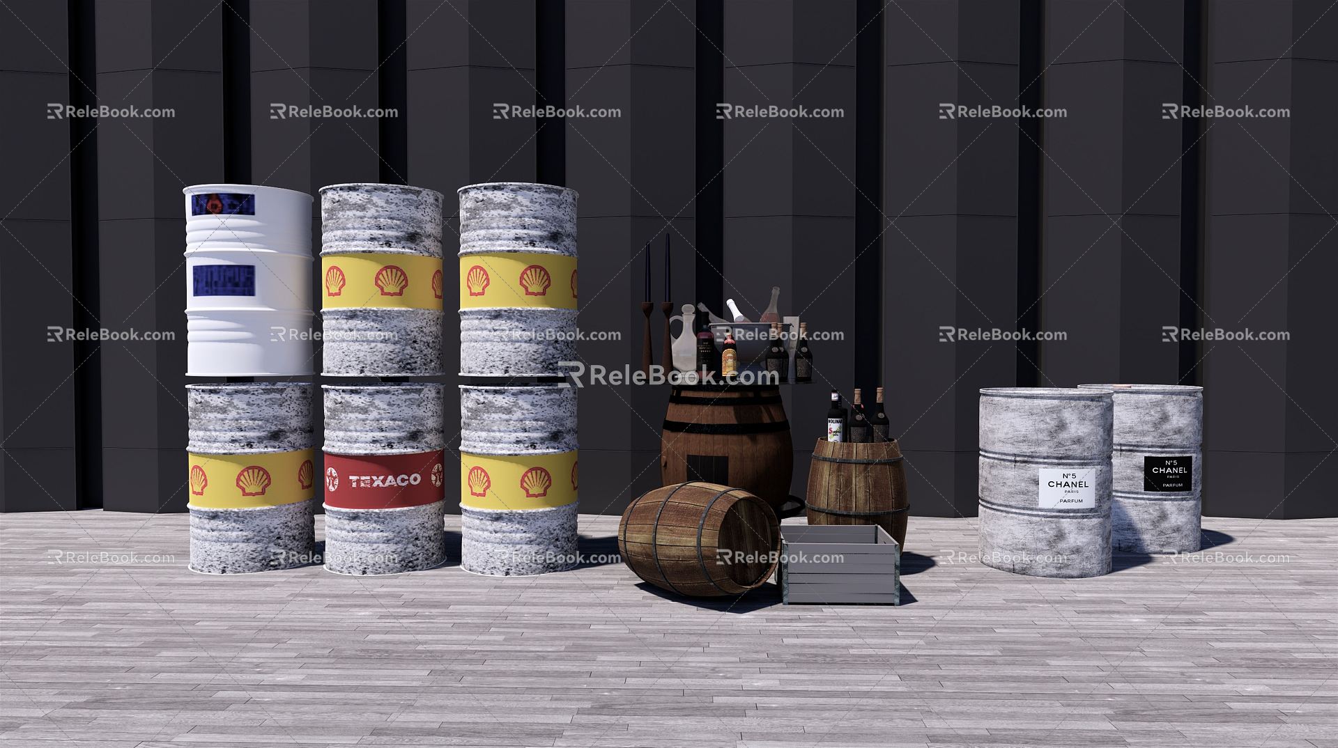 Industrial LOFT barrel jewelry ornaments 3d model