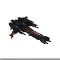 Detailed Design Of Advanced Futuristic Cosmic Spaceship With Mechanical Turrets And Metallic Structure