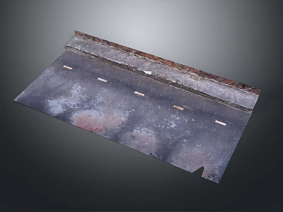 Worn Dark Colored Metal Plate With Small White Objects And Rust Stains 3d model