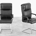 Two Modern Office Chairs With Armrests And Different Base Frame Designs