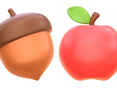 Fresh Red Apple With Green Leaf And Shiny Surface On White Background 3d model