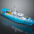 engineering ship industrial ship digging ship gold mining ship 3d model