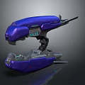 Futuristic Blue Weapon With Metallic Design Advanced Structure And Glowing Details