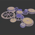 Mechanical Gear Components Including Circular Metal Parts And Gear Sets