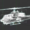 Military Helicopter With Gray Fuselage Red Canopy Rotor Blades And Armament