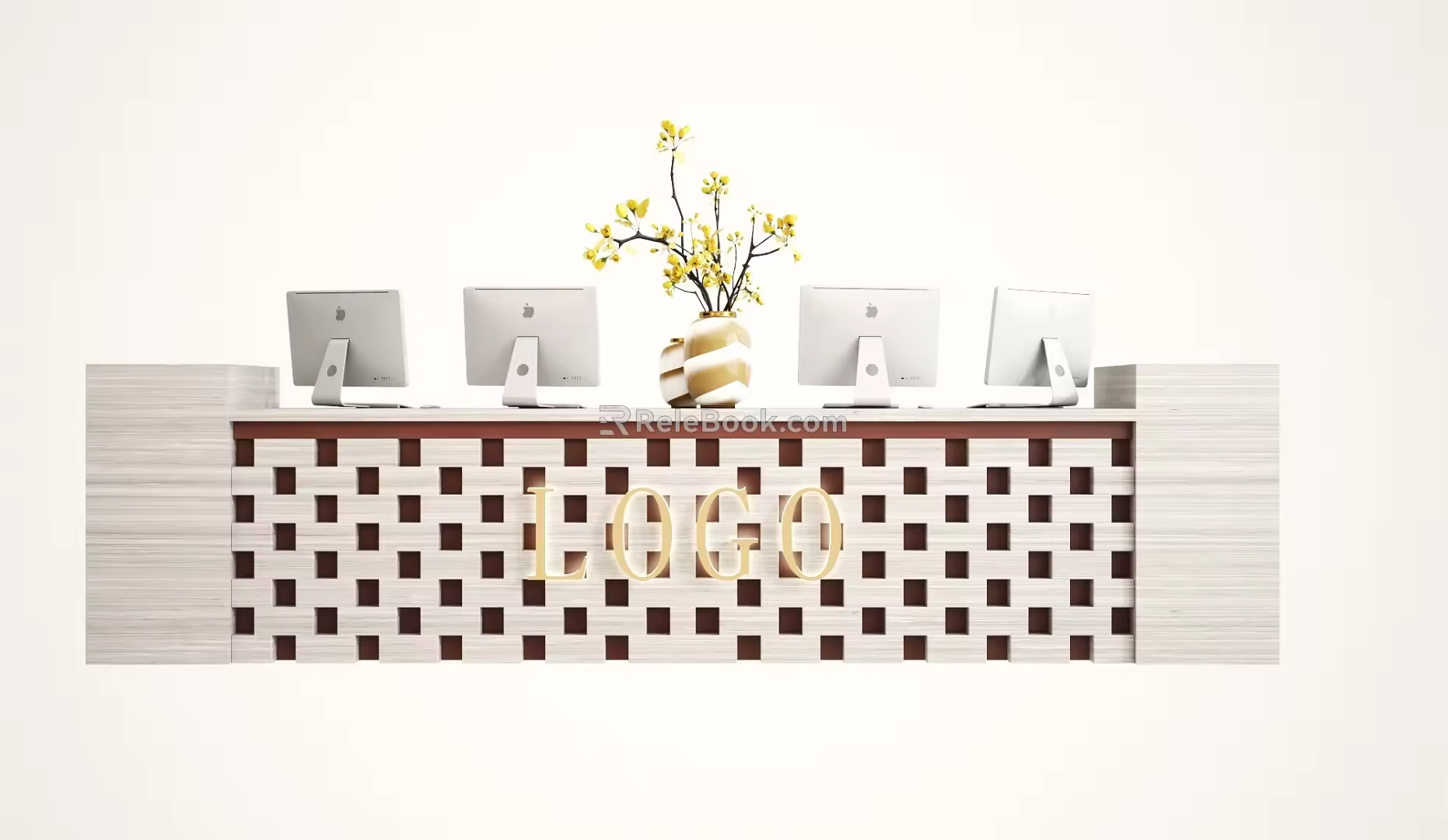 Modern reception desk 3d model