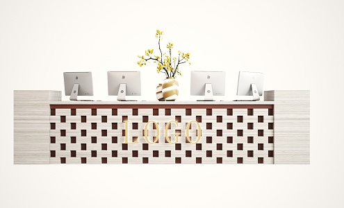 Modern reception desk 3d model