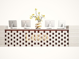 Modern reception desk 3d model