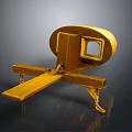 Golden Daily Necessity With Cross Support Structure And Square Opening Design 3d model