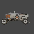 CRL 13 Rugged Exploration Rover With Large Wheels Metallic Body And Orange Cockpit