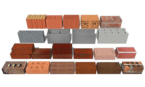 Modern brick red brick 3d model