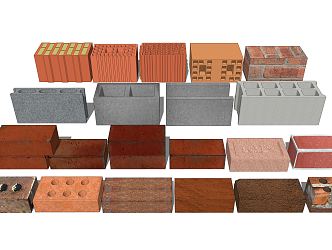 Modern brick red brick 3d model