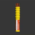 Yellow Cylindrical Household Cleaning Product With Red Top And Label