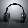 Black Over Ear Headphones With Sleek Modern Design And Glossy Finish