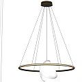 Modern Circular Chandelier with Metal Frame and White Shades for Contemporary Interior Spaces