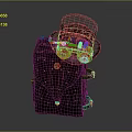 Steampunk Backpack Design With Top Hat Telescope like Device and Gear Decorations