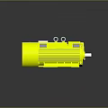Yellow Industrial Electric Motor With Cooling Fins And Rotating Shaft Structure