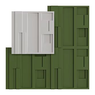 Tetris modern wall decoration plaster line 18w 3d model