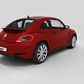 Red Volkswagen Beetle Car Exterior With Two Door Design And Alloy Wheels