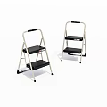 Two Step Ladders With Metal Frame And Black Steps For Household Use 3d model